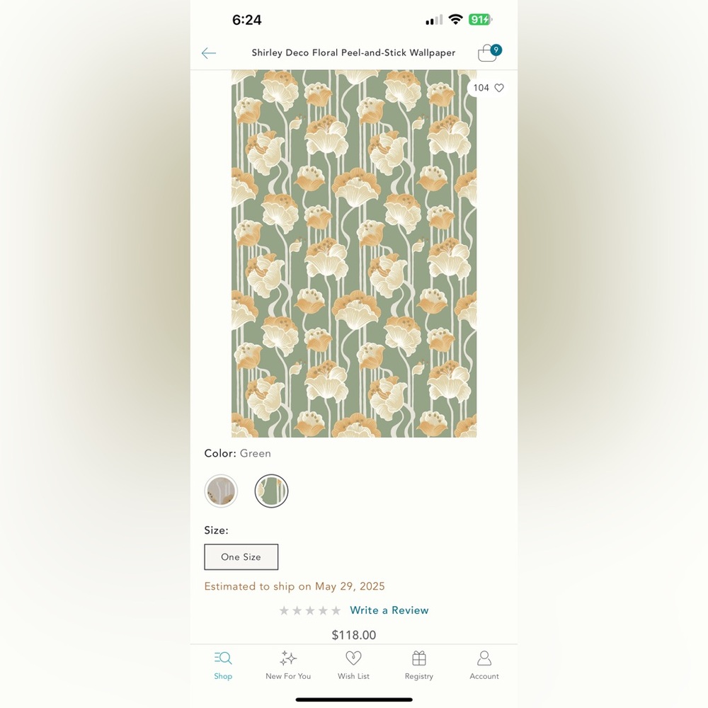 Mirth Studios Shirley Deco Floral Peel-and-Stick Wallpaper. Sold @ Anthropologie - Picture 9 of 9